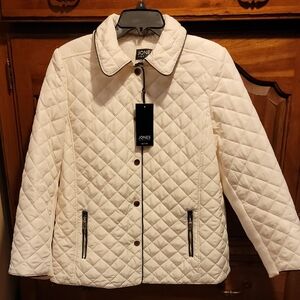 JONES NEW YORK/Ivory Quilted Jacket/Petite Large